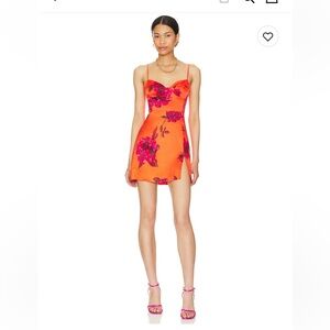 Monterey Cyprus Mini Dress in Orange Floral. NBD from Revolve